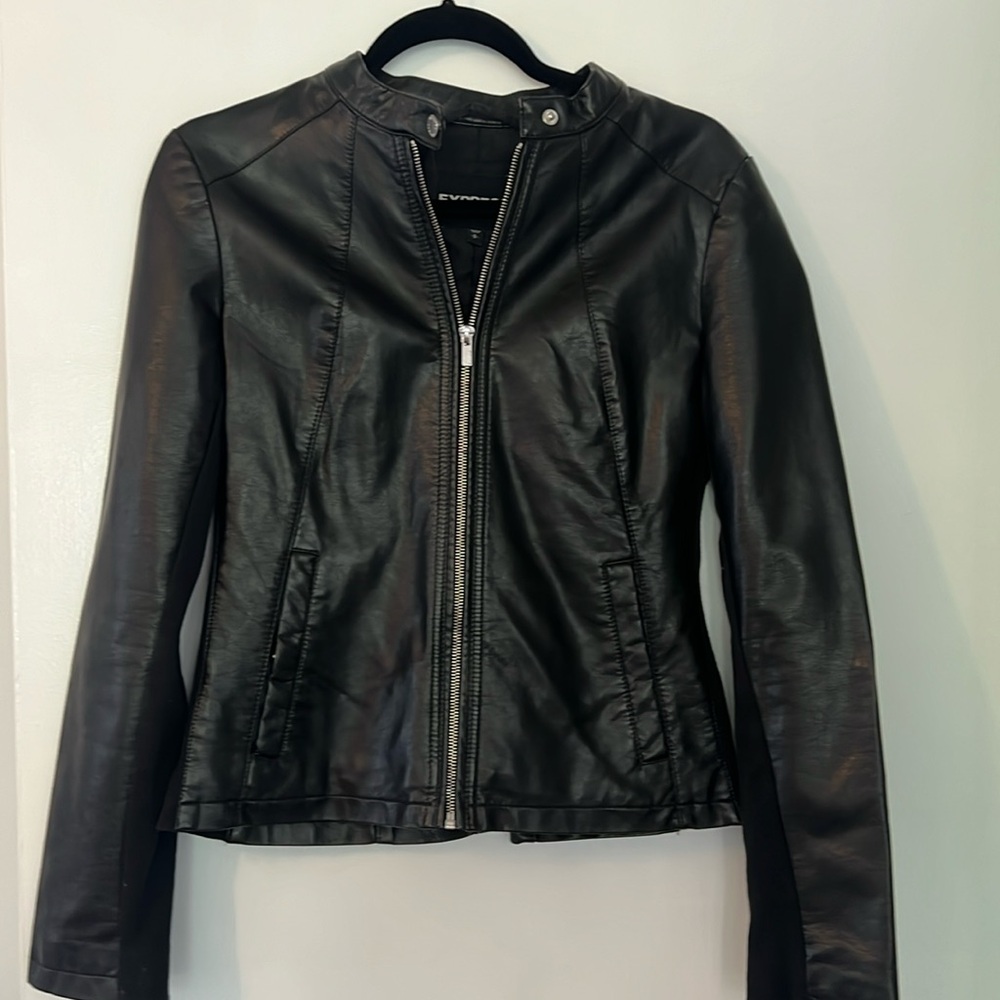 Express black leather jacket